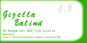 gizella balind business card